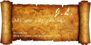Jáger Lóránt névjegykártya