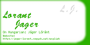 lorant jager business card